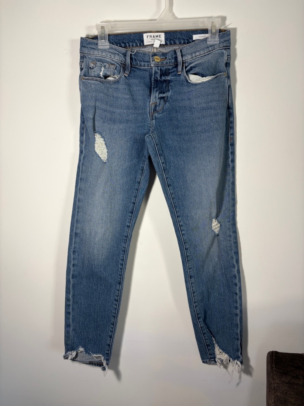 Frame Le Garçon Newport Distressed Ankle Crop Jeans - Picture 3 of 9